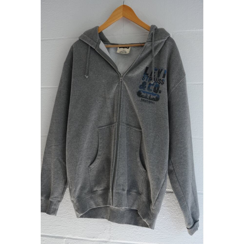 Levi Strauss & Co. Gray Vintage Logo‎ Full-Zip Hoodie Size Large